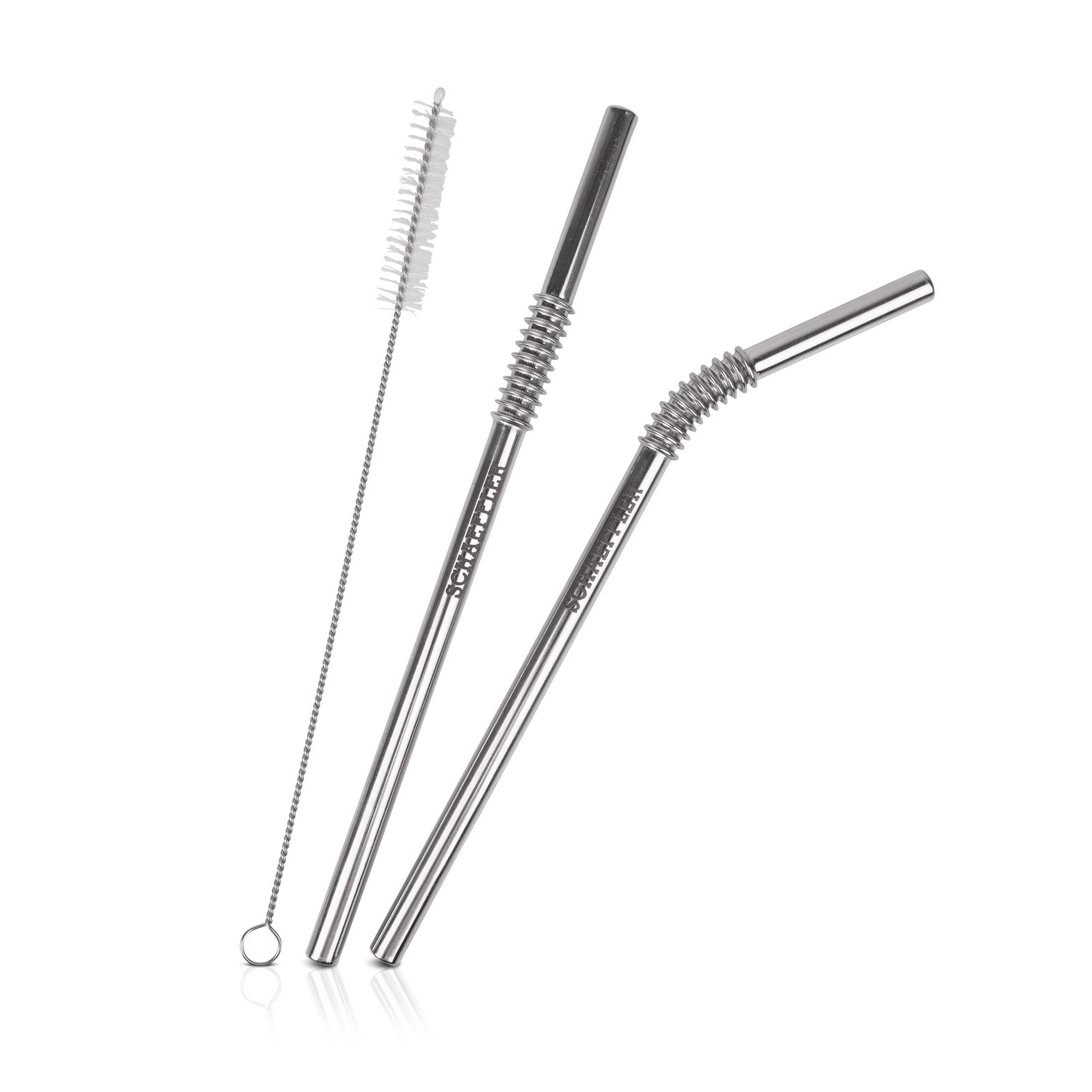 4er Set Biegsamer Edelstahltrinkhalm